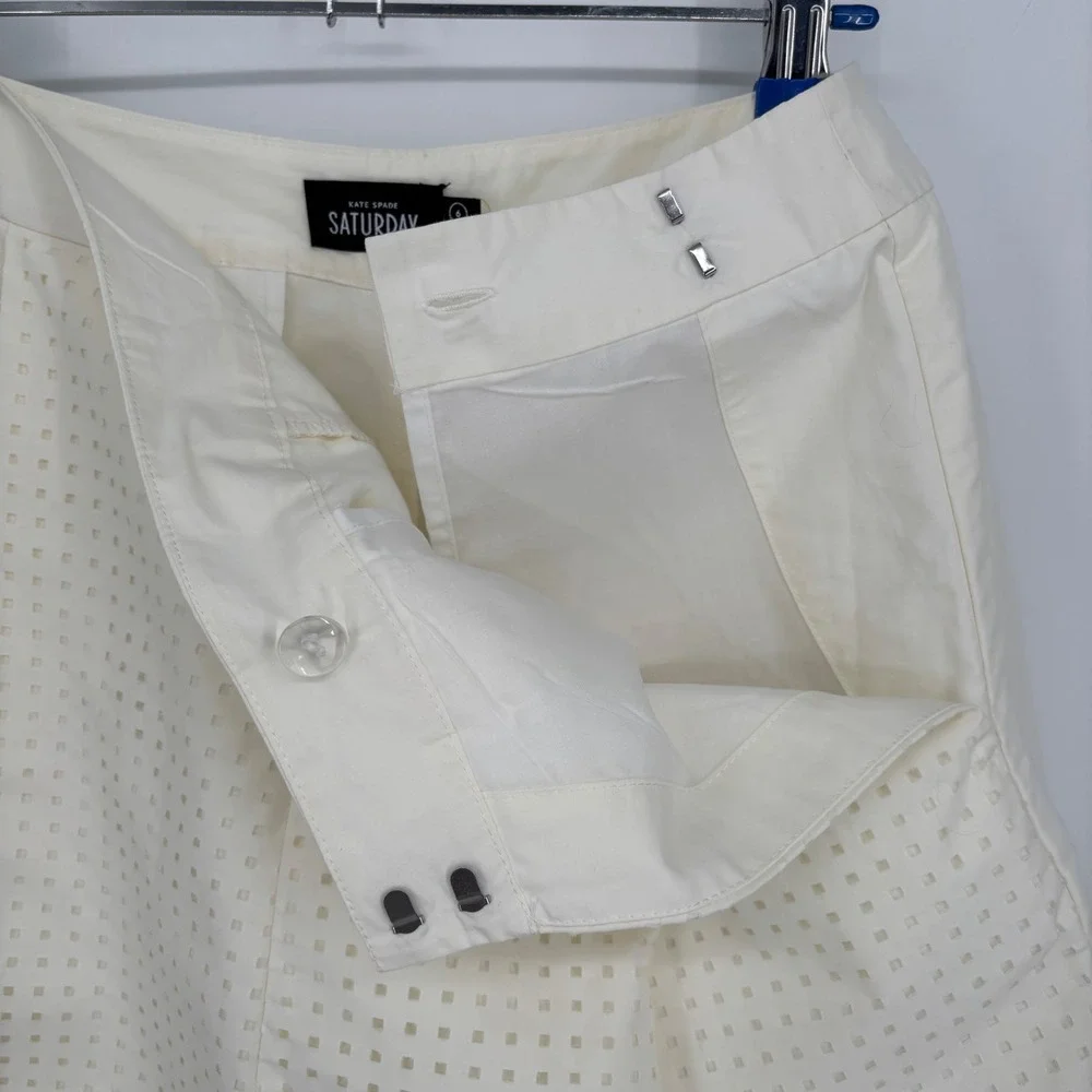 Kate Spade New York Saturday High-Rise Eyelet Shorts Pockets Ivory Size 6 NWT